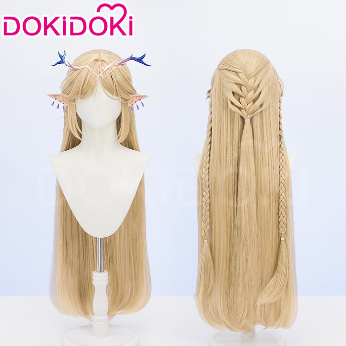 DokiDoki Game Wuthering Waves Cosplay Cartethyia Wig Long Straight Blond Hair / HeadWear