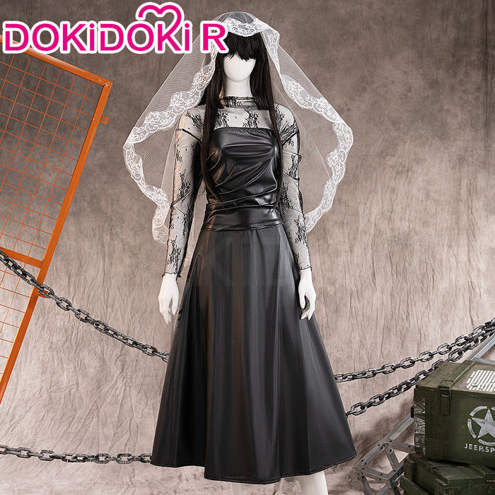 DokiDoki-R Manga Anime Cosplay Black Dress Suit White Veil Women Costume