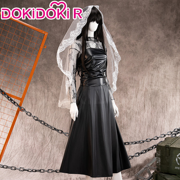 DokiDoki-R Manga Anime Cosplay Black Dress Suit White Veil Women Costume