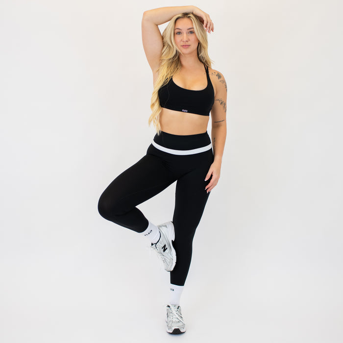 Black + White Double Take Legging 25" - No Front Seam - Higher Rise by FLEO - 3