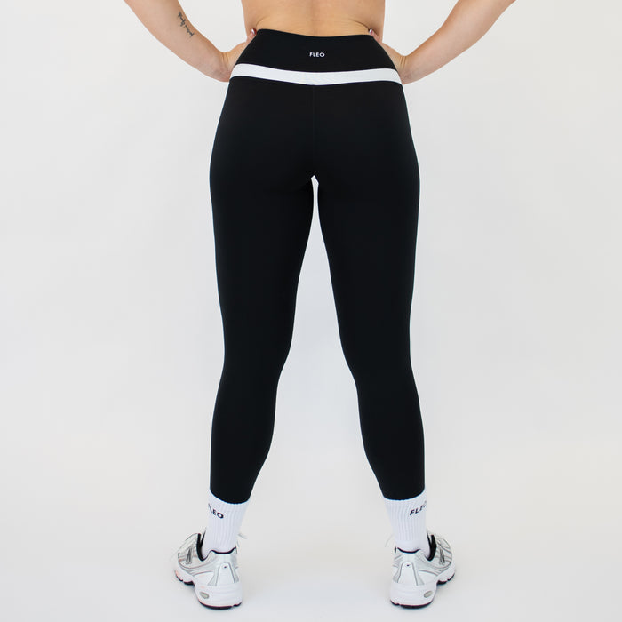 Black + White Double Take Legging 25" - No Front Seam - Higher Rise by FLEO - 6