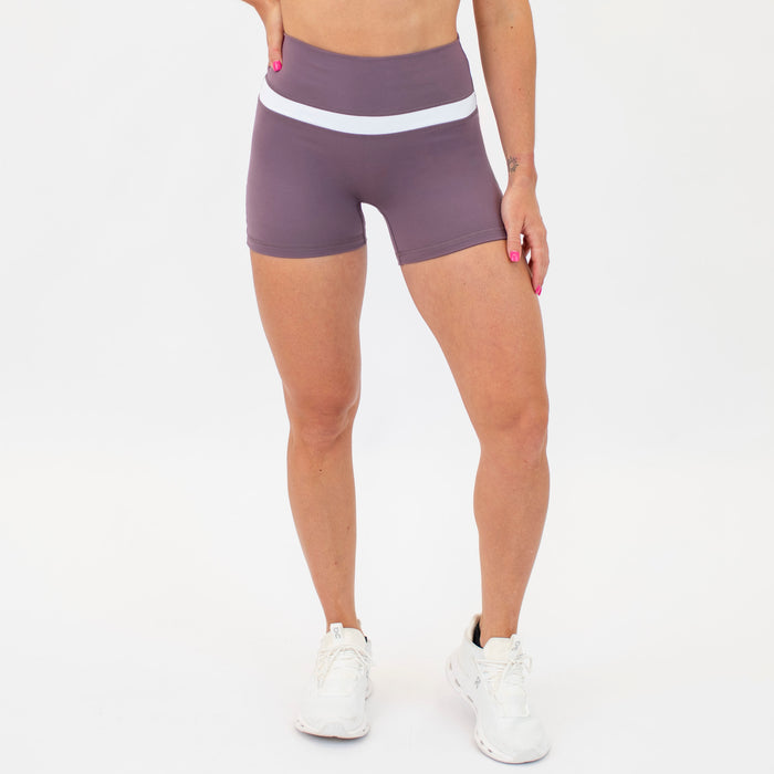 Smoky Mauve/White Double Take Spandex Shorts