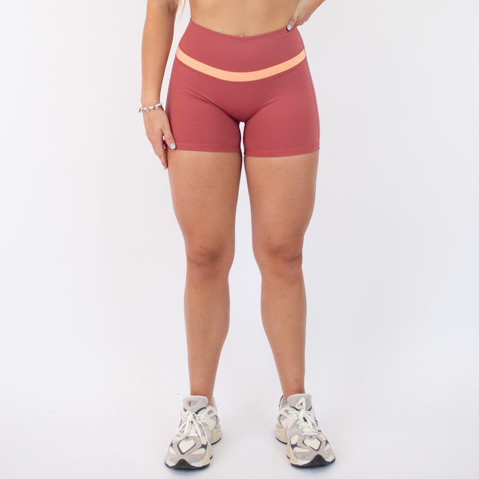 Sienna/Orange Cream Double Take Spandex Shorts