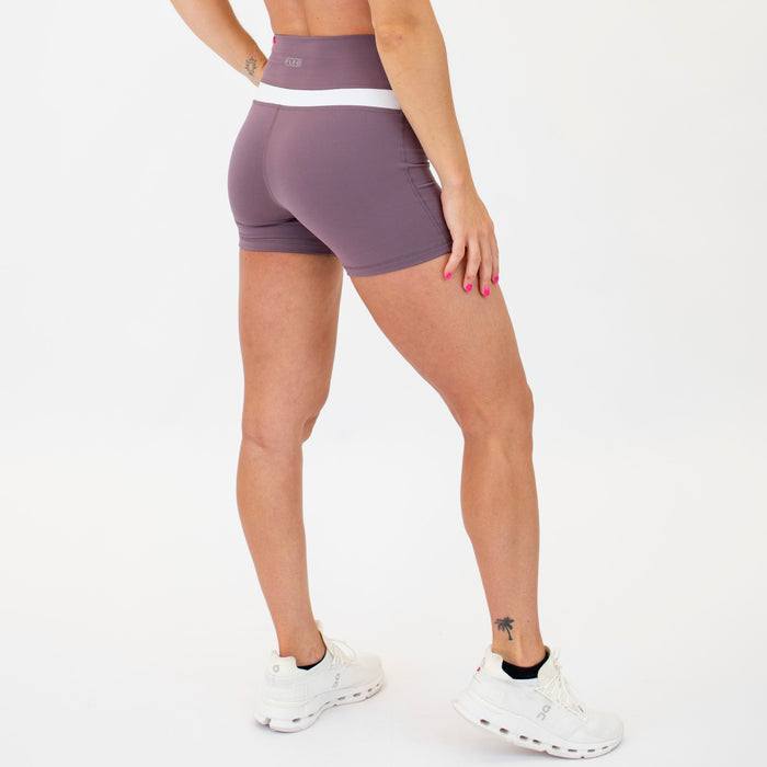 Smoky Mauve/White Double Take Spandex Shorts