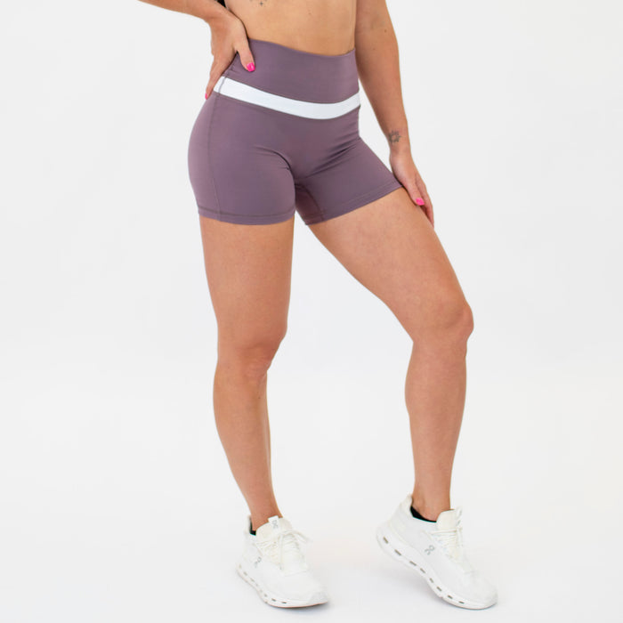 Smoky Mauve/White Double Take Spandex Shorts