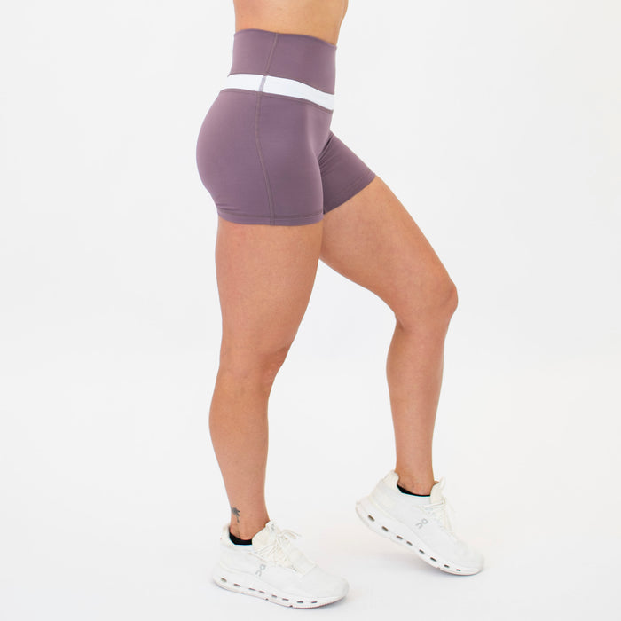 Smoky Mauve/White Double Take Spandex Shorts