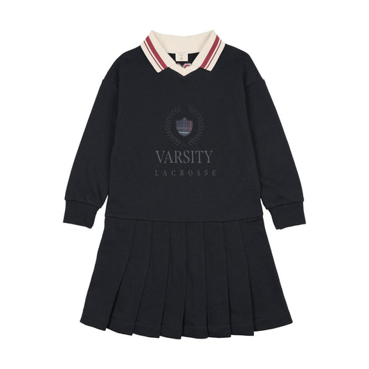 dress fan club sweat pleated with collar - navy/green