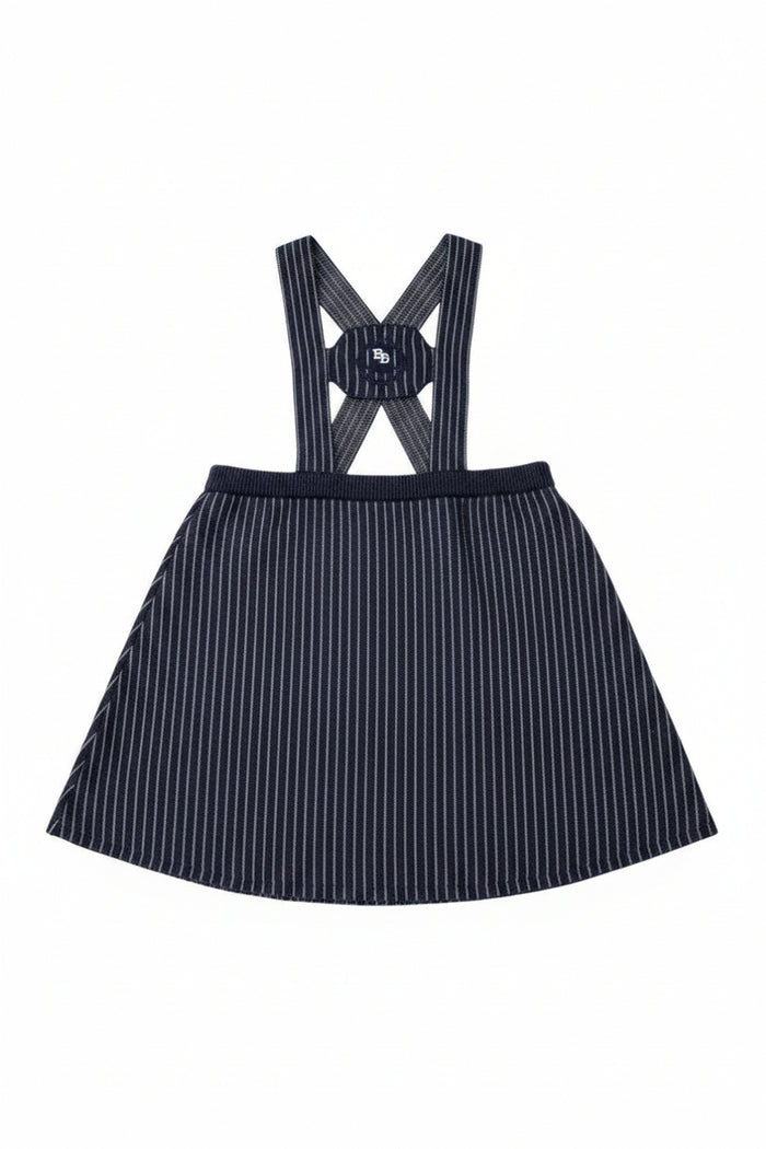 dress knit pinstriped h strap jumper - navy/grey