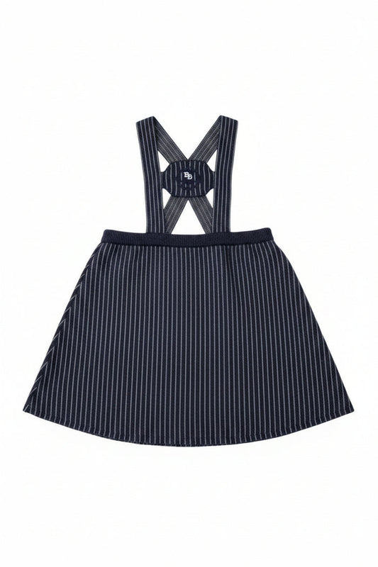 dress knit pinstriped h strap jumper - navy/grey