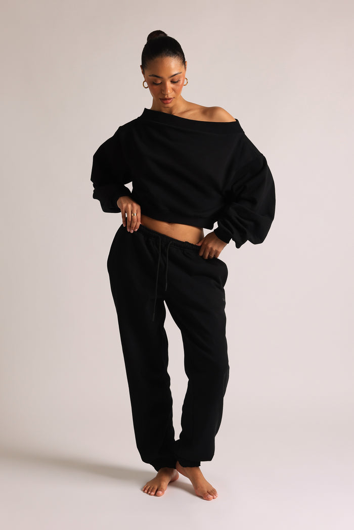 Drop Shoulder Sweatshirt - Black