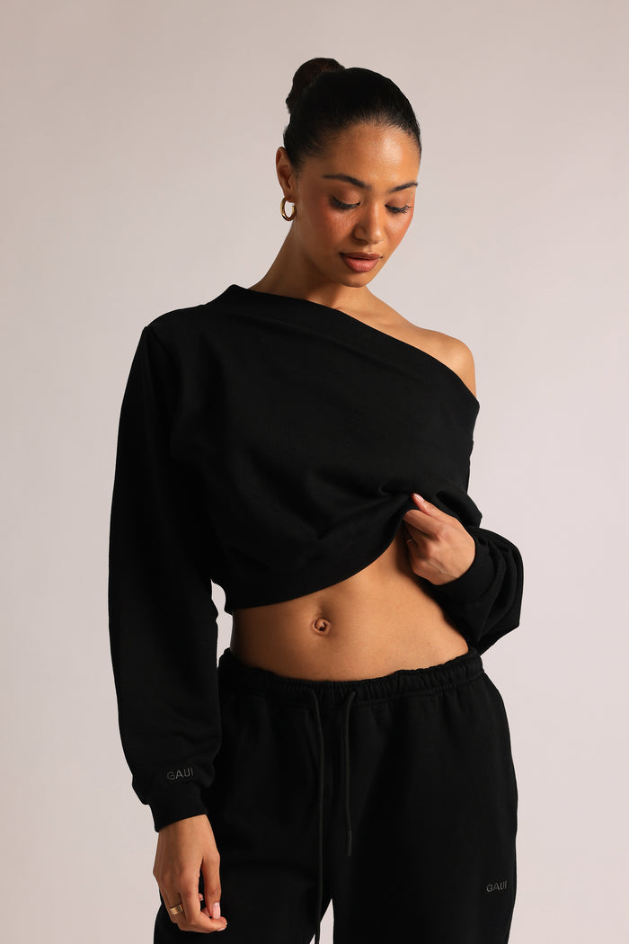 Drop Shoulder Sweatshirt - Black