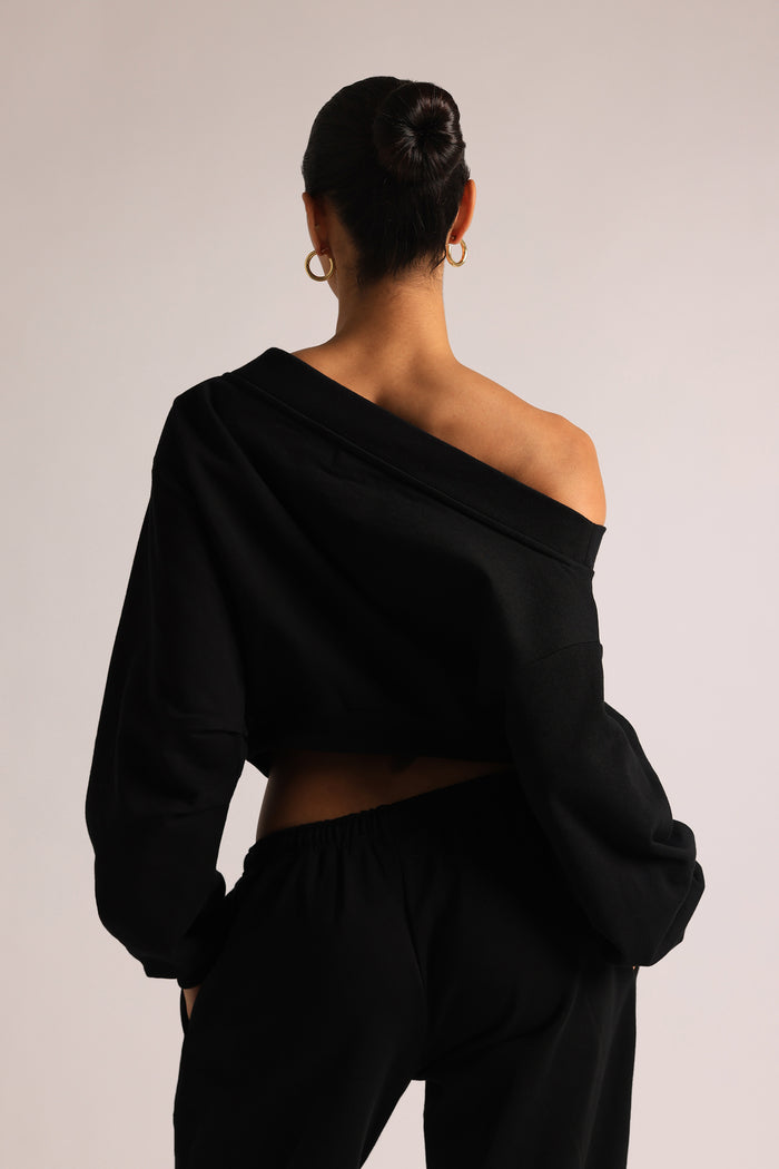 Drop Shoulder Sweatshirt - Black