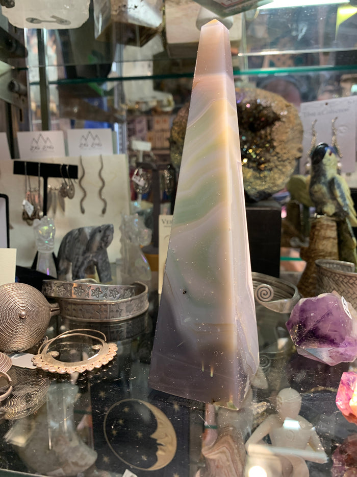 Druzy Quartz Tall Obelisk
