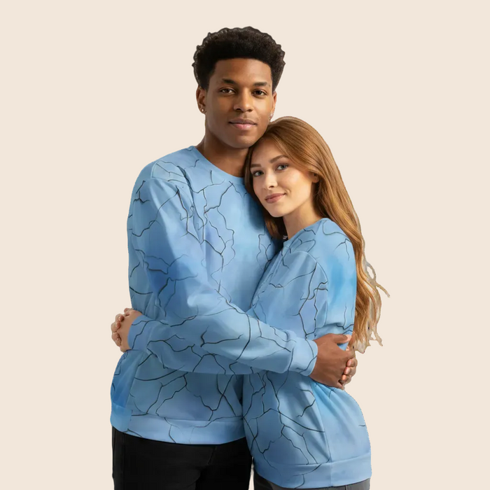 Earth Cracks All-Over Print Unisex Sweatshirt | Light Blue