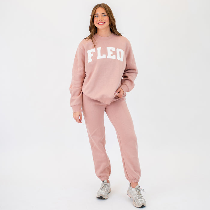 Easy Oversized Crewneck Sweatshirt - Mauve -3