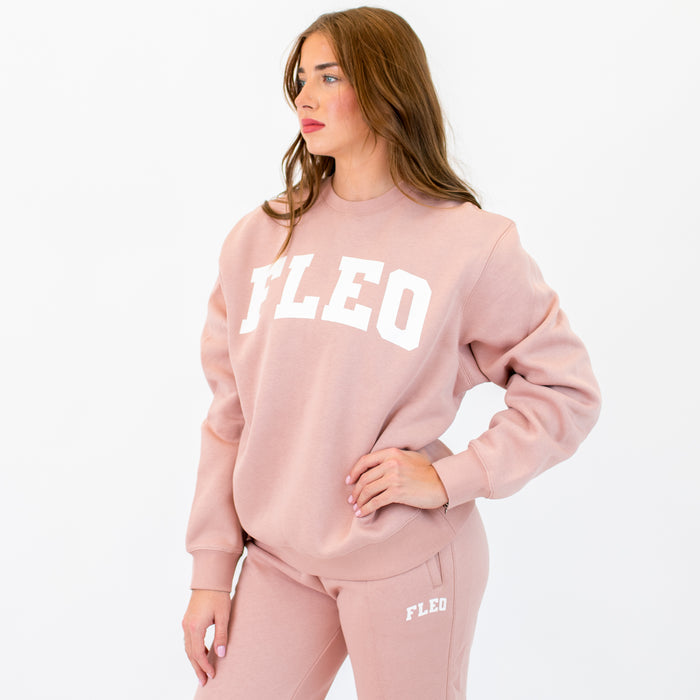 Easy Oversized Crewneck Sweatshirt - Mauve -4