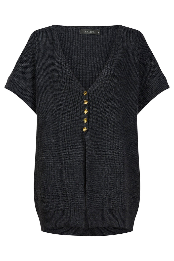 Eb+Ive Berbe Vest Cardigan Charcoal