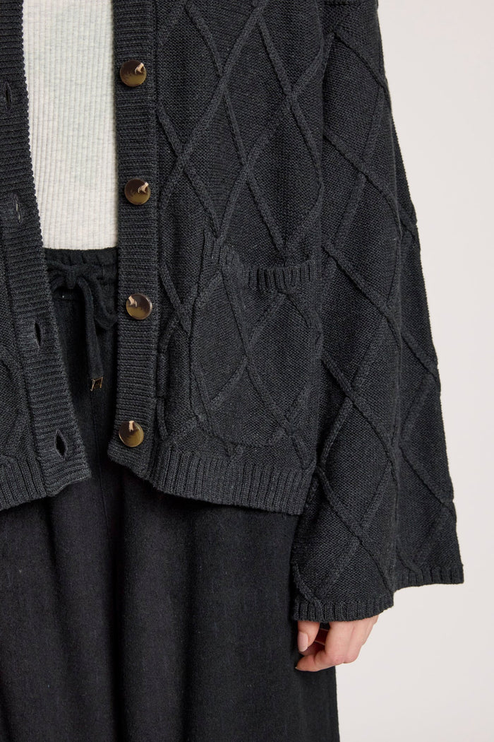 Eb+Ive Liora Cropped Cardigan Charcoal