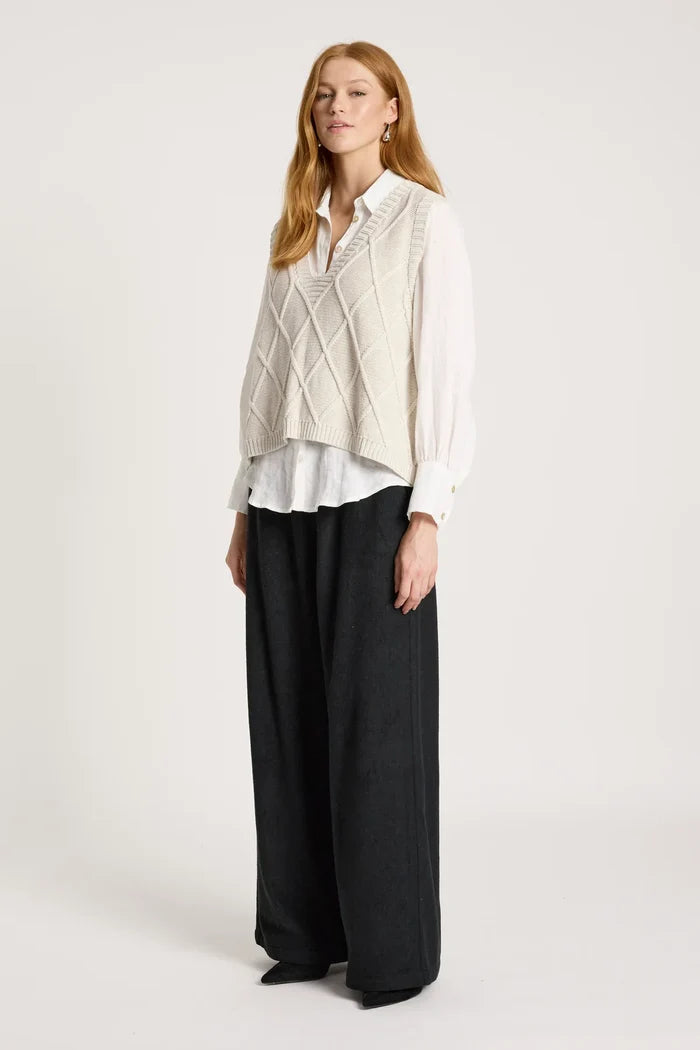 Eb+Ive Liora Knit Vest Bisque