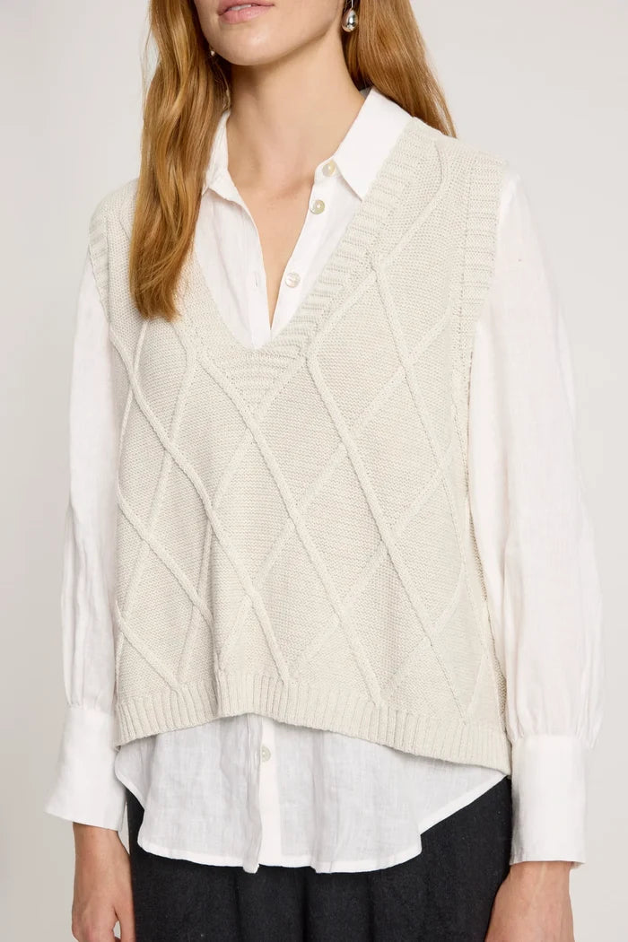 Eb+Ive Liora Knit Vest Bisque