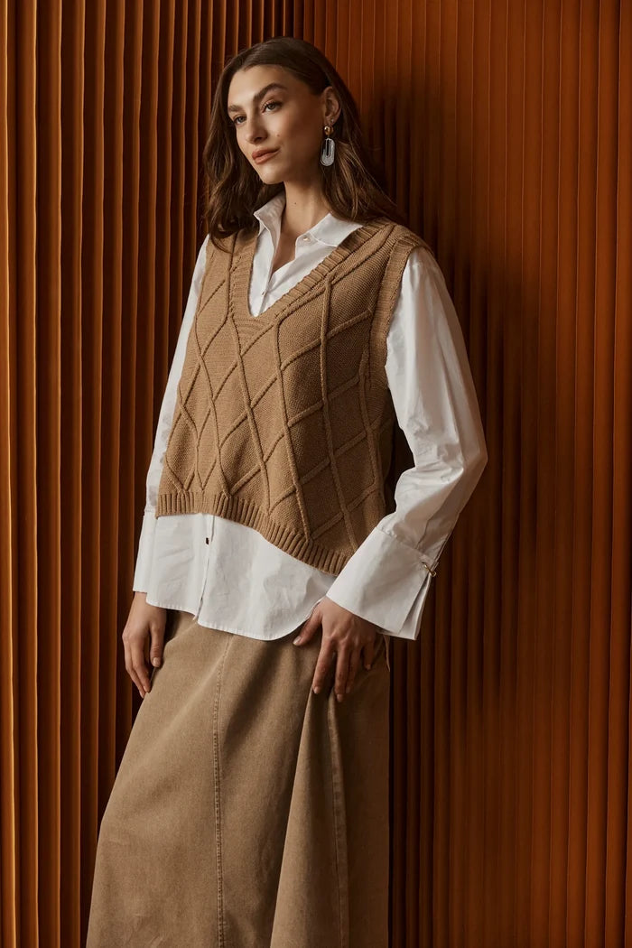 Eb+Ive Liora Knit Vest Mocha