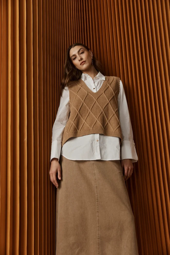 Eb+Ive Liora Knit Vest Mocha