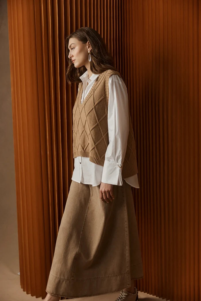 Eb+Ive Liora Knit Vest Mocha