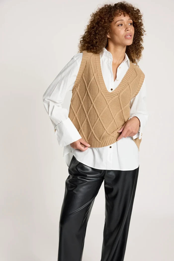 Eb+Ive Liora Knit Vest Mocha