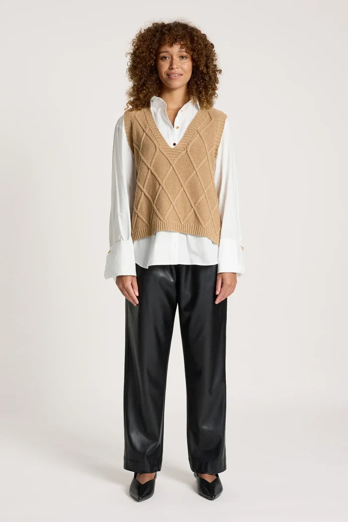 Eb+Ive Liora Knit Vest Mocha