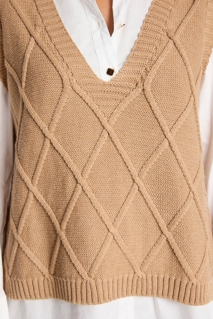 Eb+Ive Liora Knit Vest Mocha