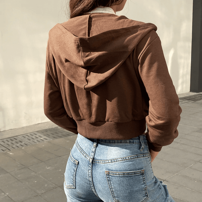 Extra Slim Crimped Zip-Up Hoodie