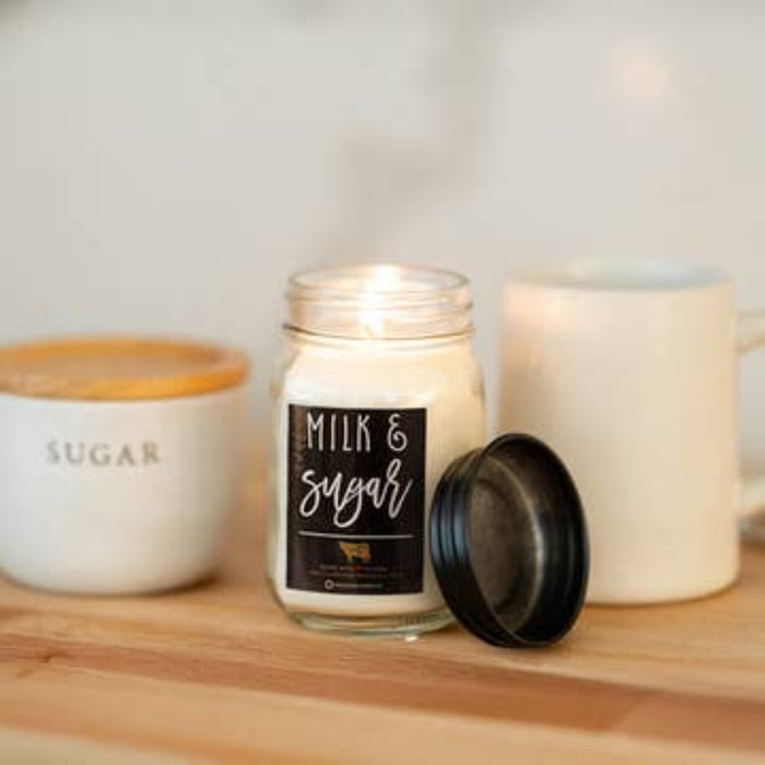 Farmhouse Mason Jar Candle - Milk & Sugar-Lange General Store