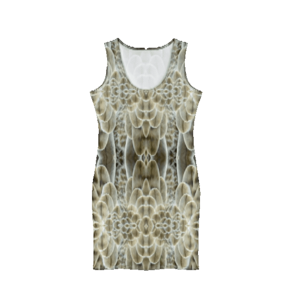 Feather Print Cotton Bodycon Dress — All-Over Print Festival & Everyday Dress