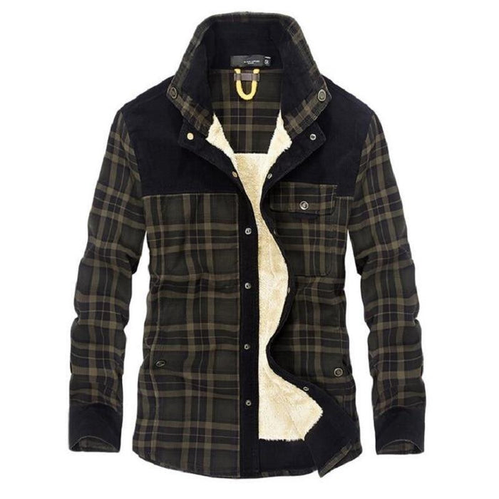 Flannel checked winter coat