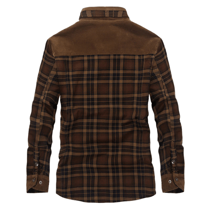 Flannel checked winter coat