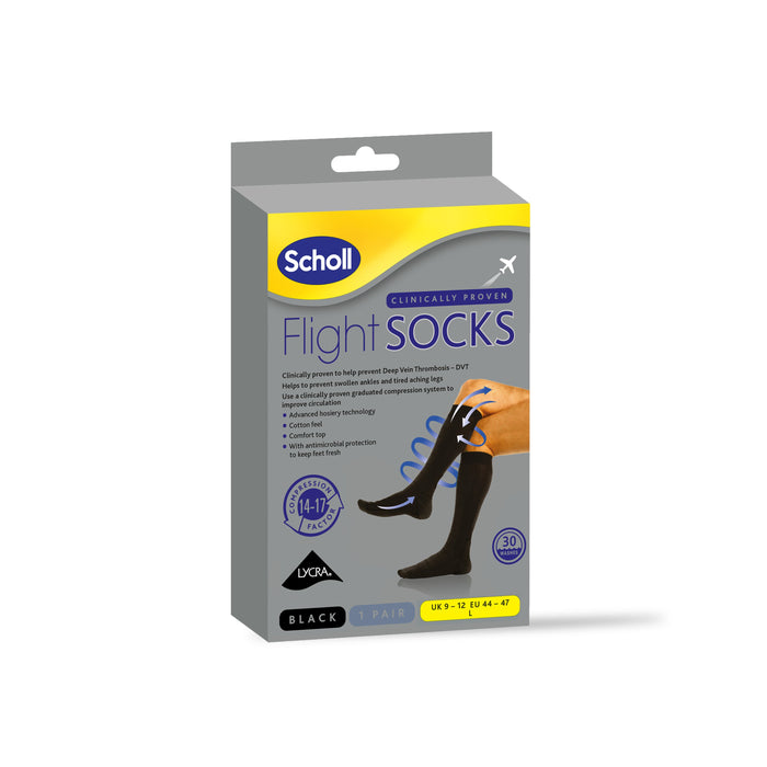 Scholl Flight Socks Flight Socks Cotton Feel: Black