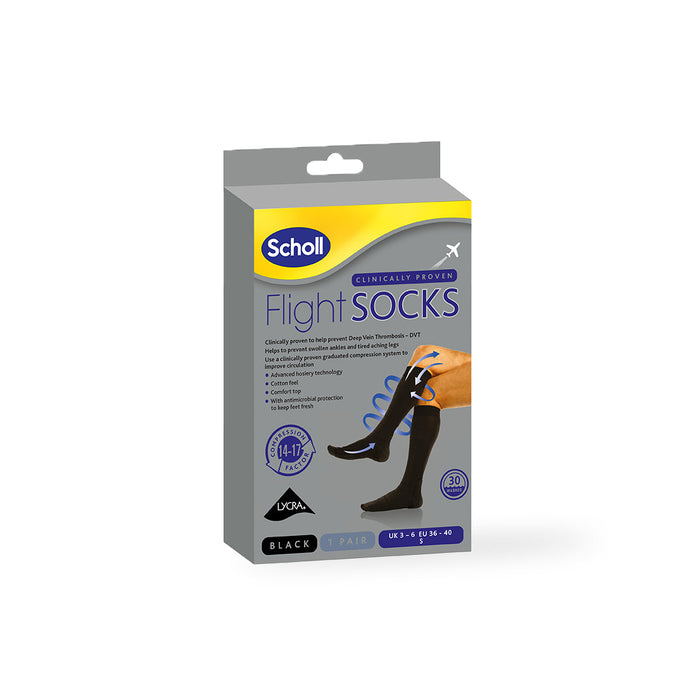 Scholl Flight Socks Flight Socks Cotton Feel: Black