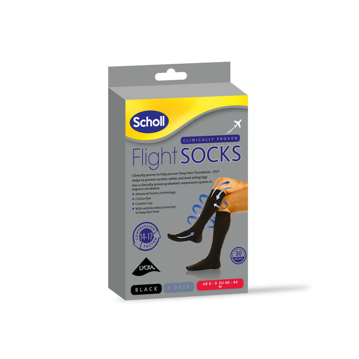 Scholl Flight Socks Flight Socks Cotton Feel: Black