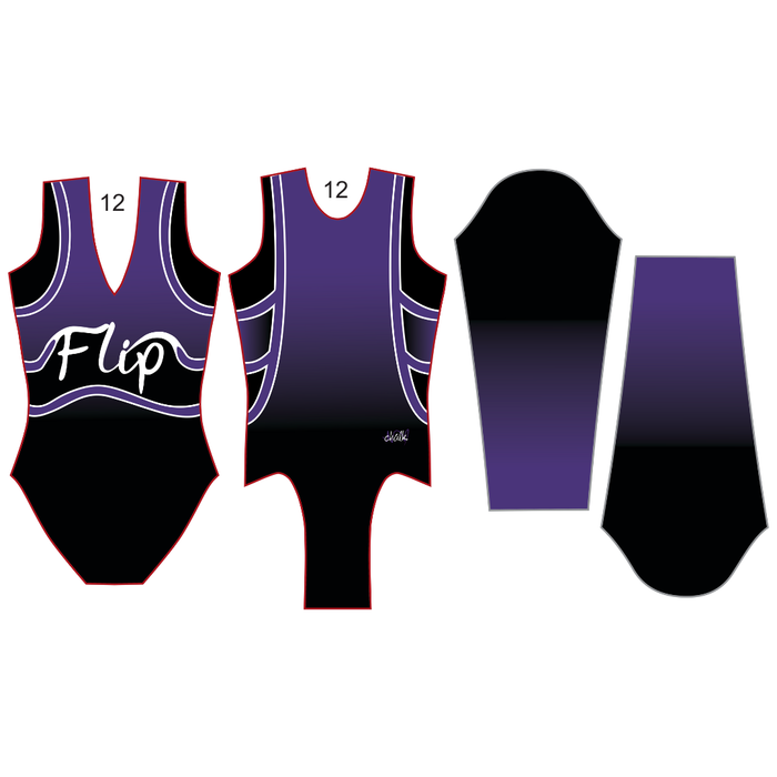 Flip Long Sleeve Leotard with Crystals
