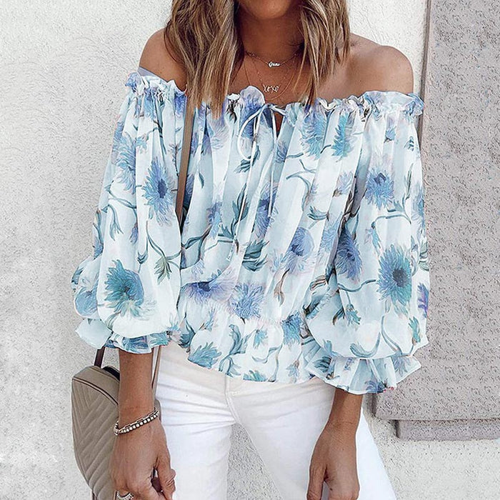 Floral Blouse with Ruffled Sleeves