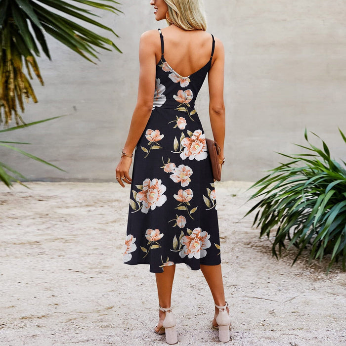 Floral Print Strappy Dress