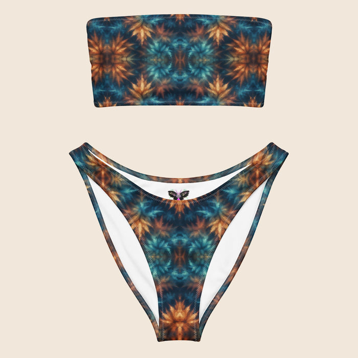 Flower Tie Dye Recycled Bandeau Bikini