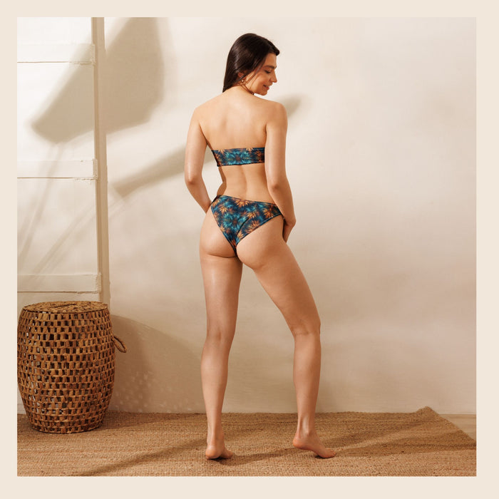 Flower Tie Dye Recycled Bandeau Bikini
