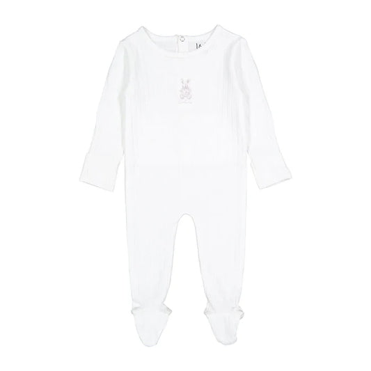 footie cotton bunny - rose