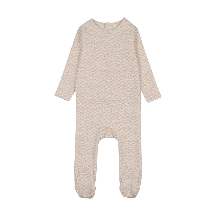 footie mini flora - cream/mauve