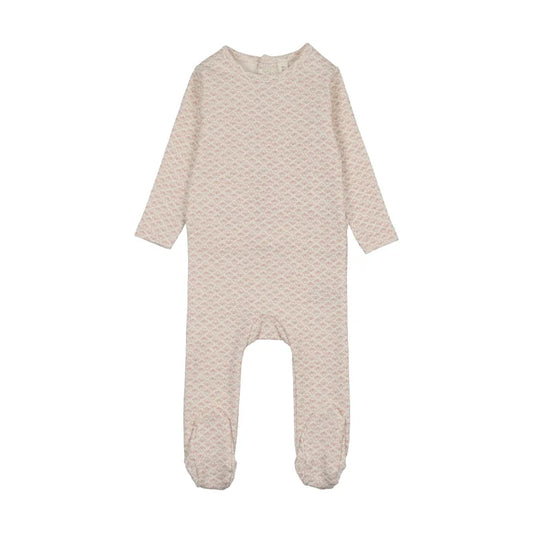 footie mini flora - cream/mauve