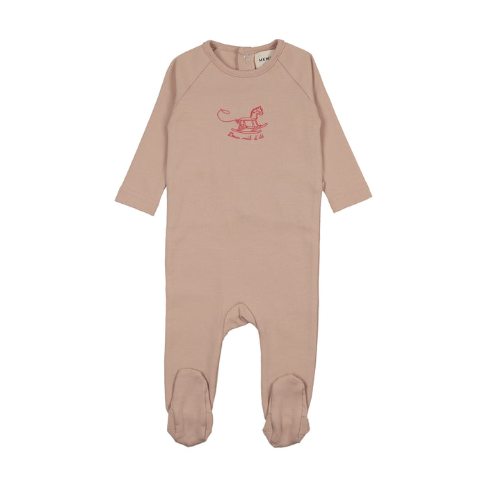 footie rocking horse - pale pink