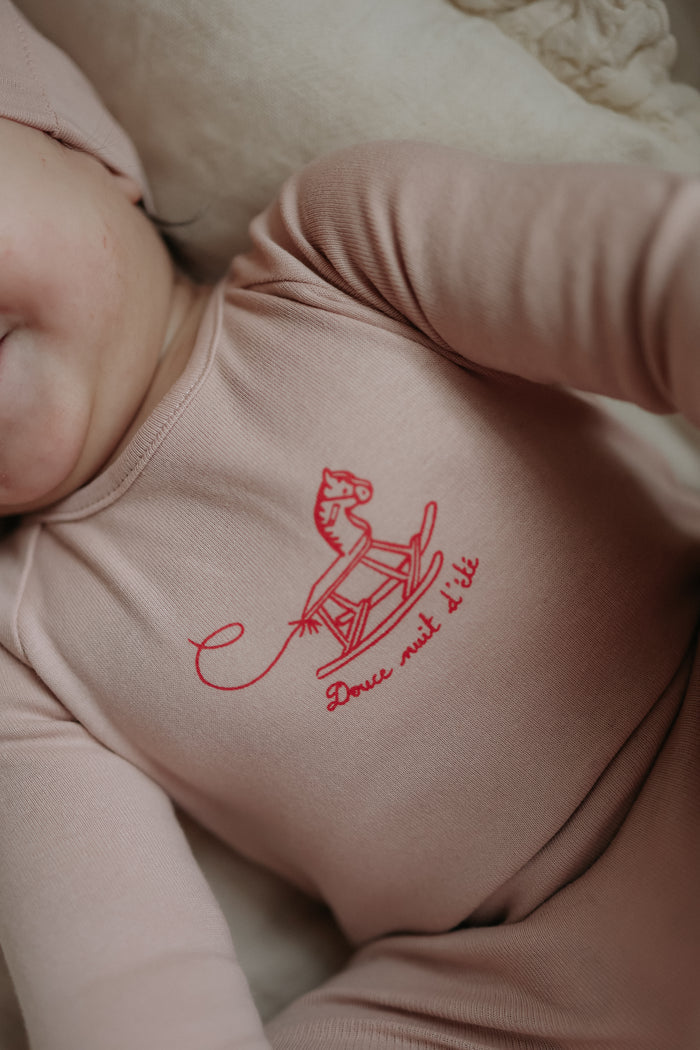 footie rocking horse - pale pink