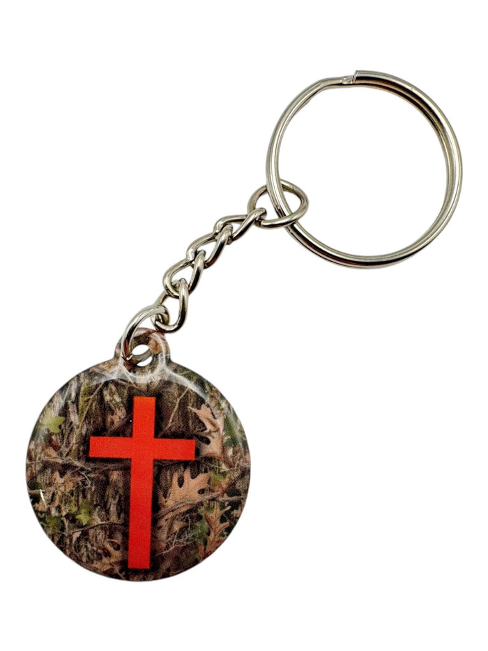 Forest Camo + Cross  | Tap To Pray® Acrylic Keychain