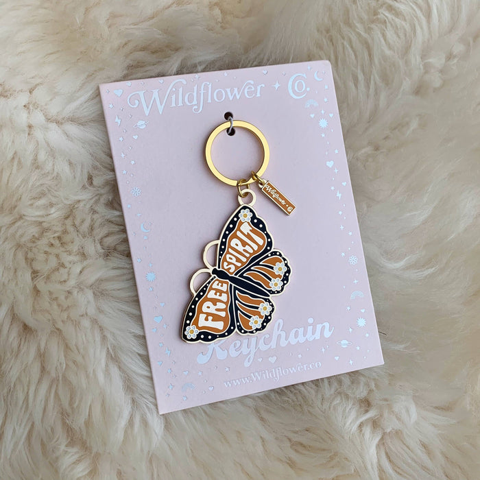 Free Spirit Butterfly Enamel Keychain